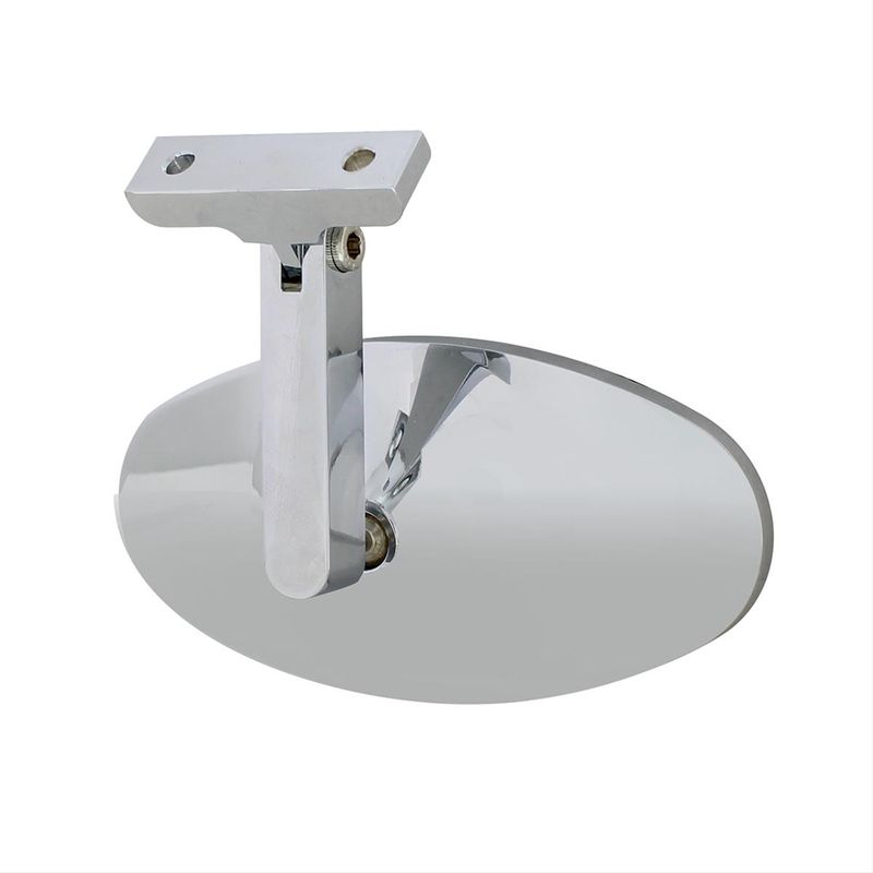 Oval Chrome Interior Rear View Mirror with Screw-On Mount