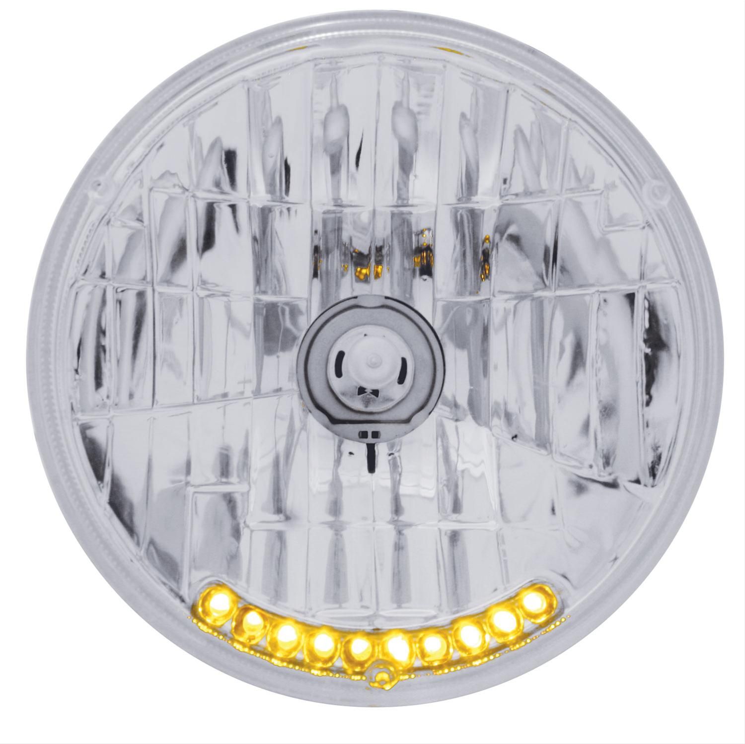7" Crystal Headlight with 10 Amber LED Position Lights