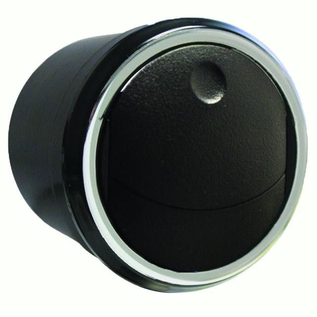 Standard Adjustable Double Vane Louver for 2.5-Inch Hose – Black with Chrome Bezel