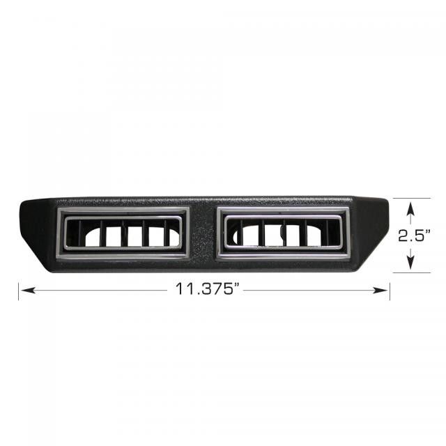 Double Under-Dash Louver Assembly for 2.5" Hose – Black with Chrome Accents