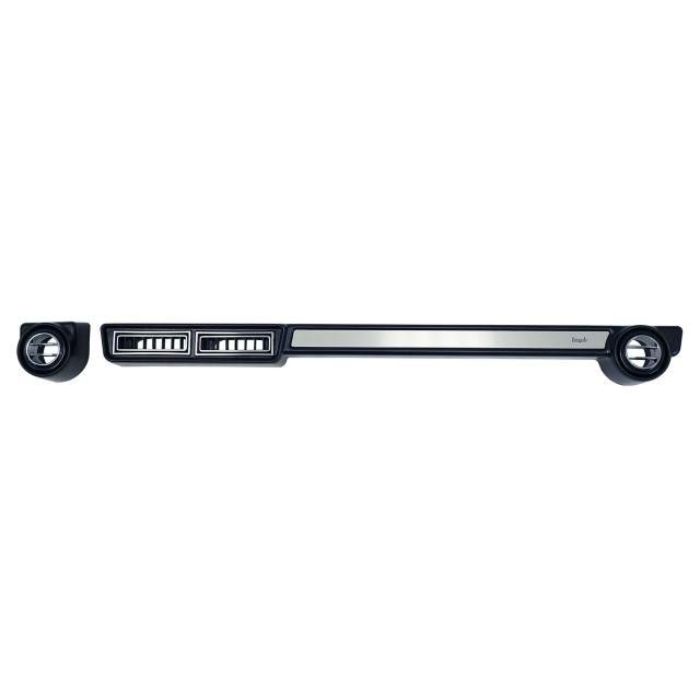 Under Dash Slimline Universal Louver Panel with Brushed Aluminum Trim Kit