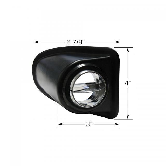 Kick Panel Louver Pod with Black and Chrome Louver for 2.5" Hose