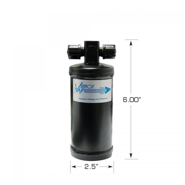 Standard A/C Receiver-Drier with Switch Port – Black, 2.5" x 6"