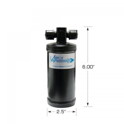 Standard A/C Receiver-Drier with Switch Port – Black, 2.5" x 6"