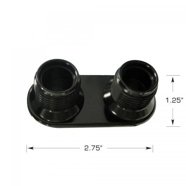 Black 2-Way Heater Bulkhead Plate, 10-10 O-Ring