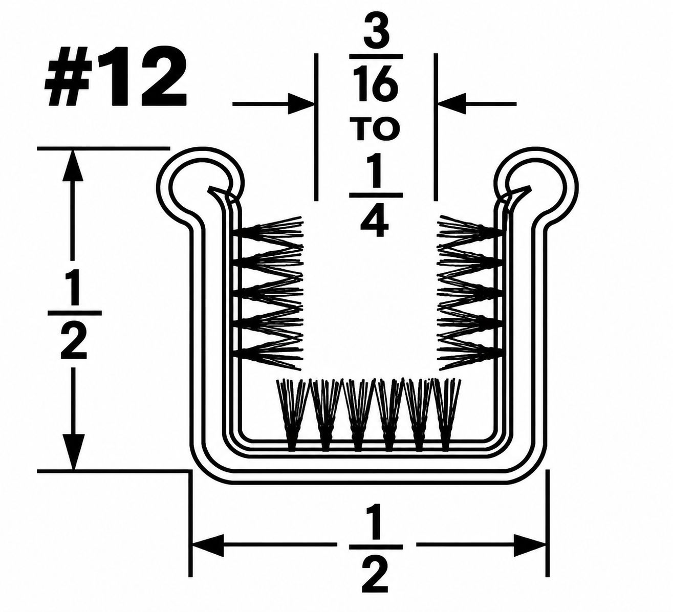 Window Channel Stick; Rigid; Pile Lining; Stainless Bead; U-shape. 96" long