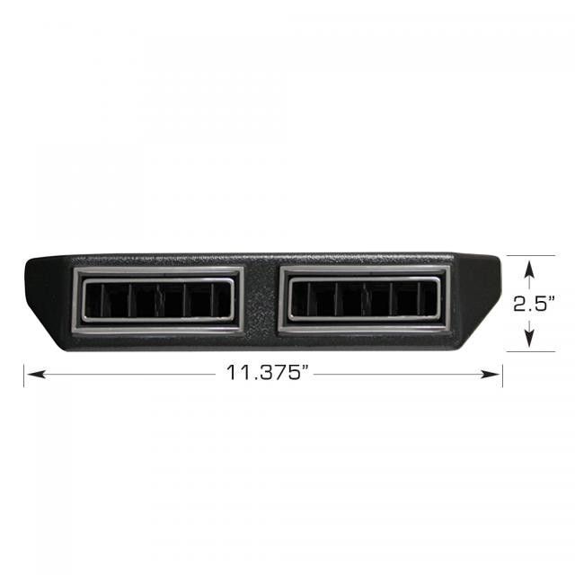 Double Under-Dash Louver Assembly – Single 2.5" Inlet, Black with Chrome Accents