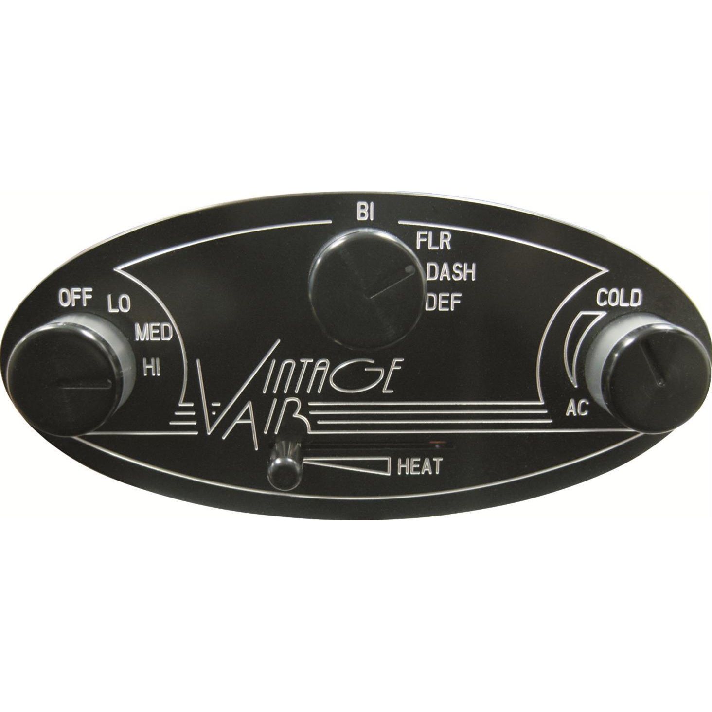 Vintage Air Gen-II Streamline Oval Panel – Black Anodized
