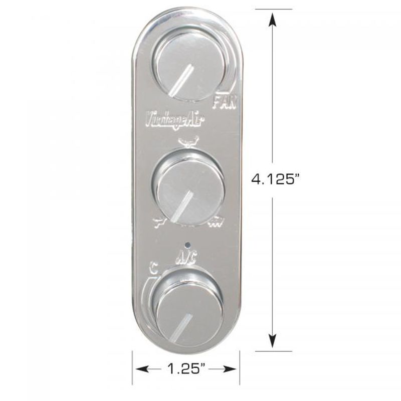 Vintage Air Gen-IV ProLine 3-Knob Control Panel – Polished Aluminum