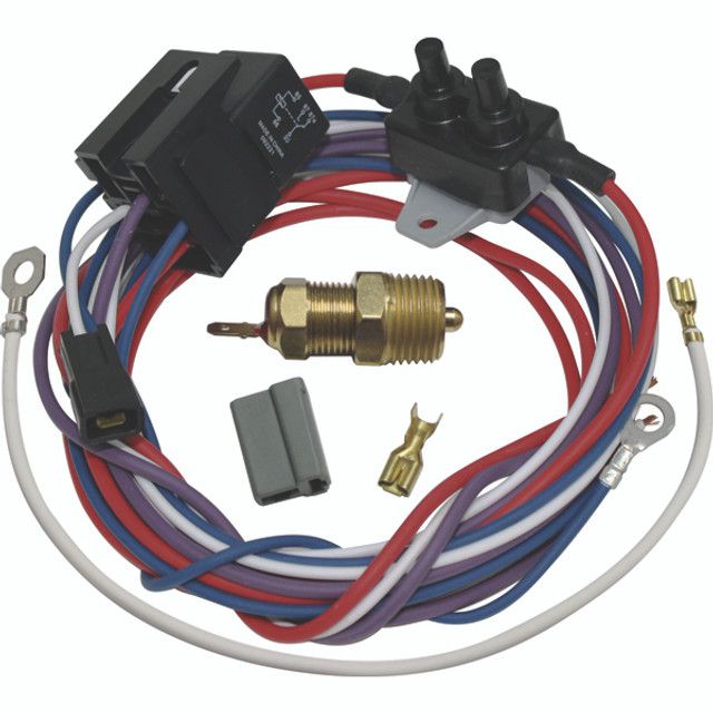Electric Fan Thermostat Kit – 205° Switch with Heavy-Duty 70-Amp Wiring