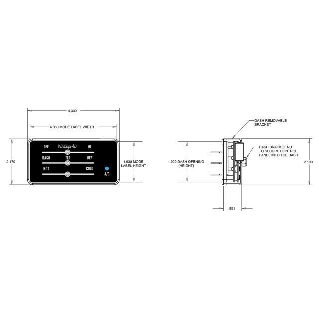 Gen-IV ProLine 3-Lever Rectangular Control Panel – Polished