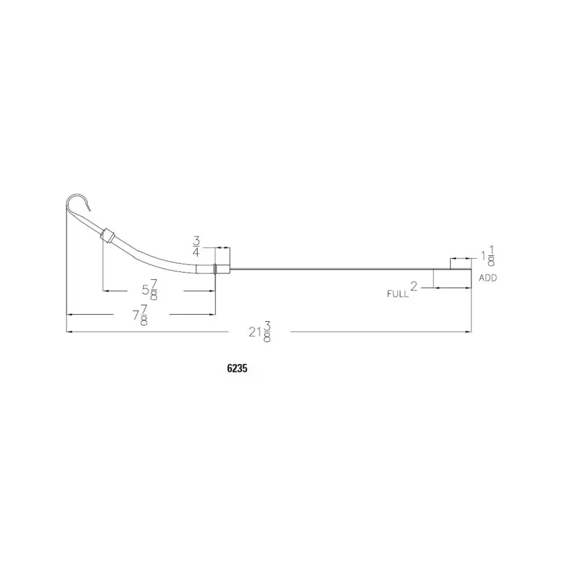 Chrome Engine Oil Dipstick – 1955–1979 Chevrolet Small Block (Driver-Side Block Mount)