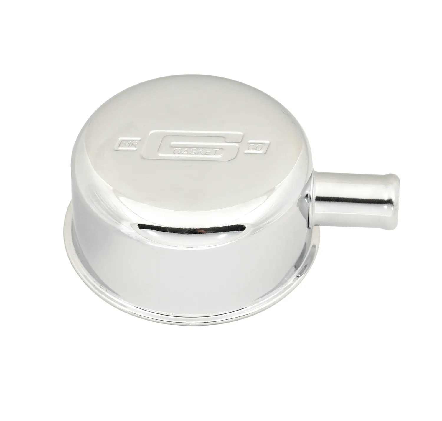 Chrome Push-On Valve Cover Breather with Tube and Logo