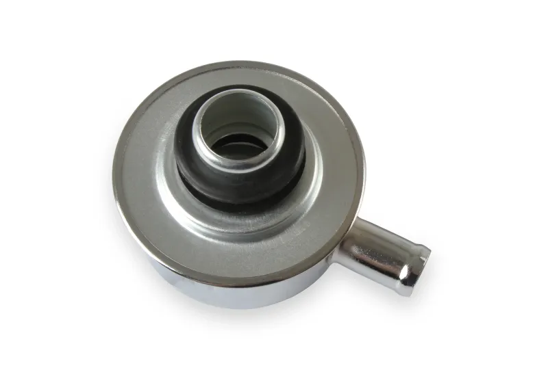 Chrome Push-On Valve Cover Breather with Tube and Logo