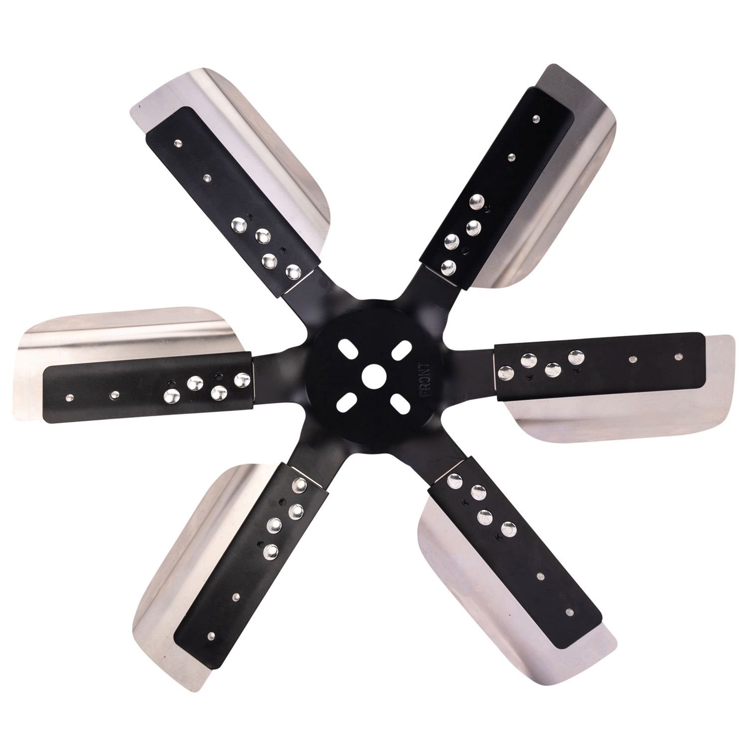 19" Heavy Duty Reverse-Rotation Stainless Flex Fan – Black Hub
