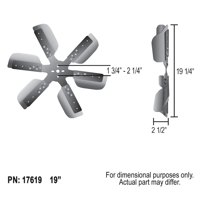 19" Heavy Duty Reverse-Rotation Stainless Flex Fan – Black Hub