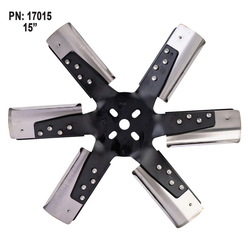 15" Heavy Duty Standard-Rotation Stainless Flex Fan – Black Hub