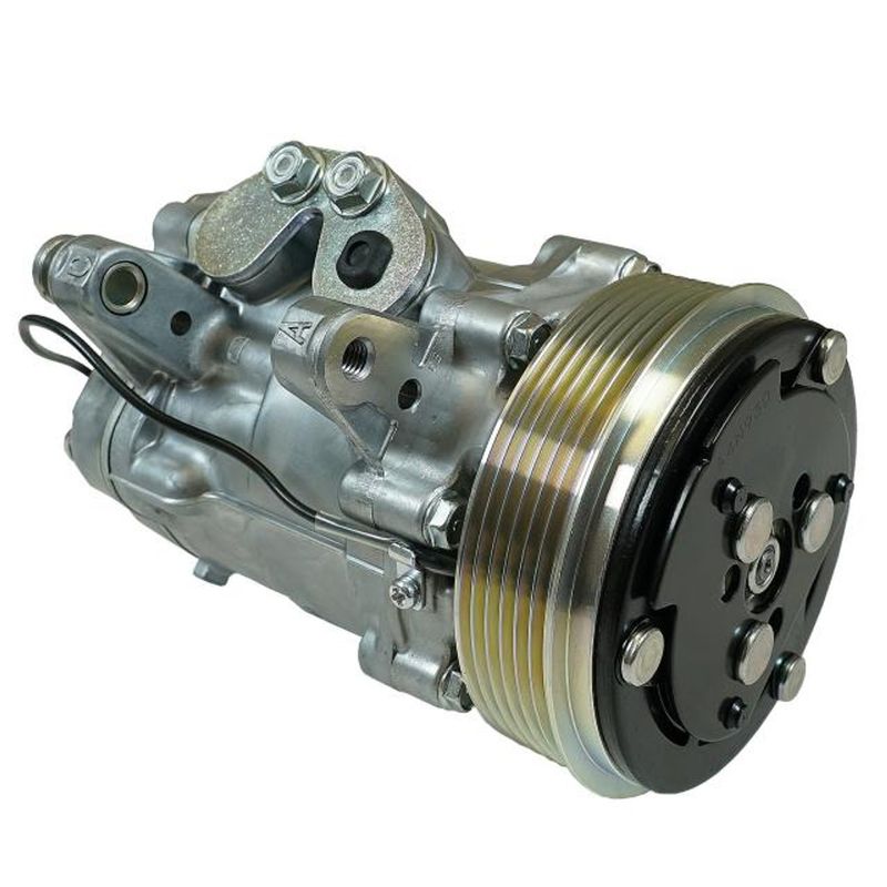 Sanden SD-7B10 Compressor – 6-Groove Serpentine Pulley, Standard Finish