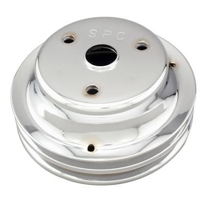 Chevy Small Block 2-Groove Crankshaft Pulley – 6.875", Steel, Long Pump