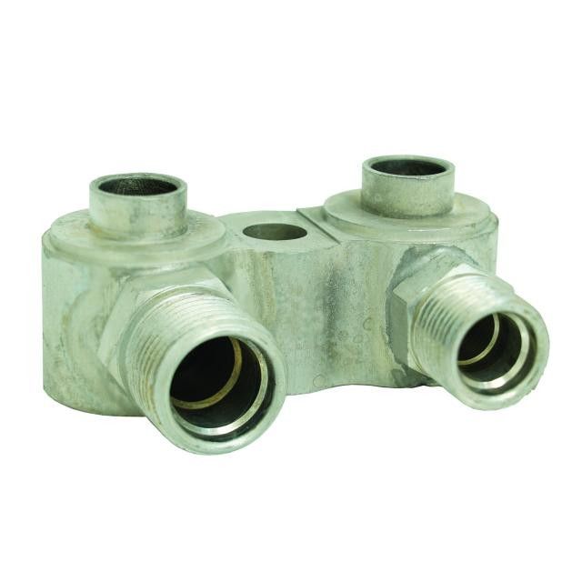 GM Vertical Compressor Rear Adapter Block – #8 / #10 O-Ring Ports