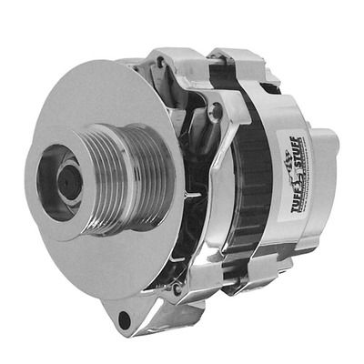 Alternator – 105 Amp – GM Style – 1 Wire or OEM Wiring – 6 Groove Pulley – Polished