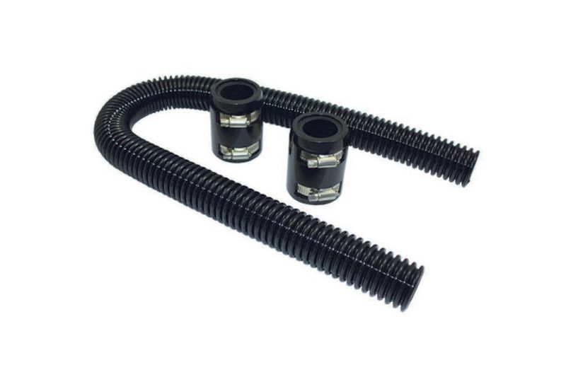 36 in Radiator Hose Kit – Black Stainless Steel With Aluminum Caps