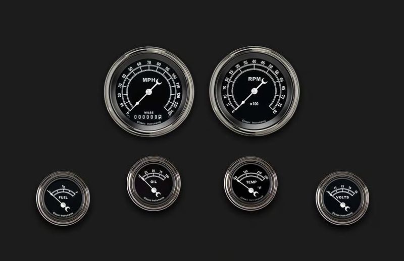 Traditional Series Six Gauge Set, Km/hr