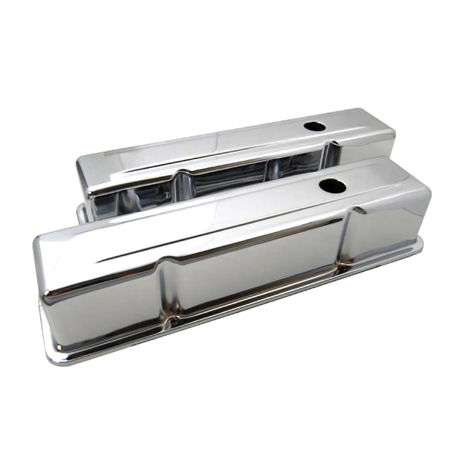 Tall Steel Valve Covers for Small Block Chevy, Chrome