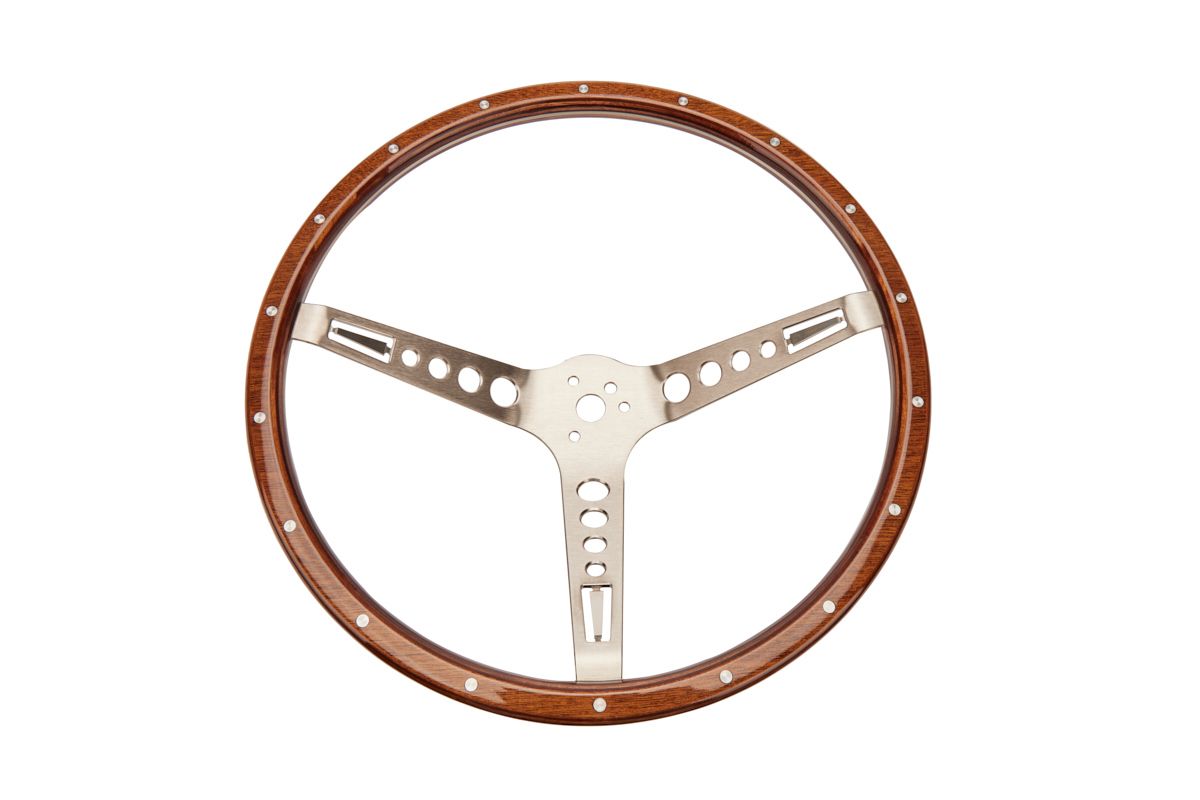 GT3 Retro Wood Steering Wheel, Walnut, 15 Inch