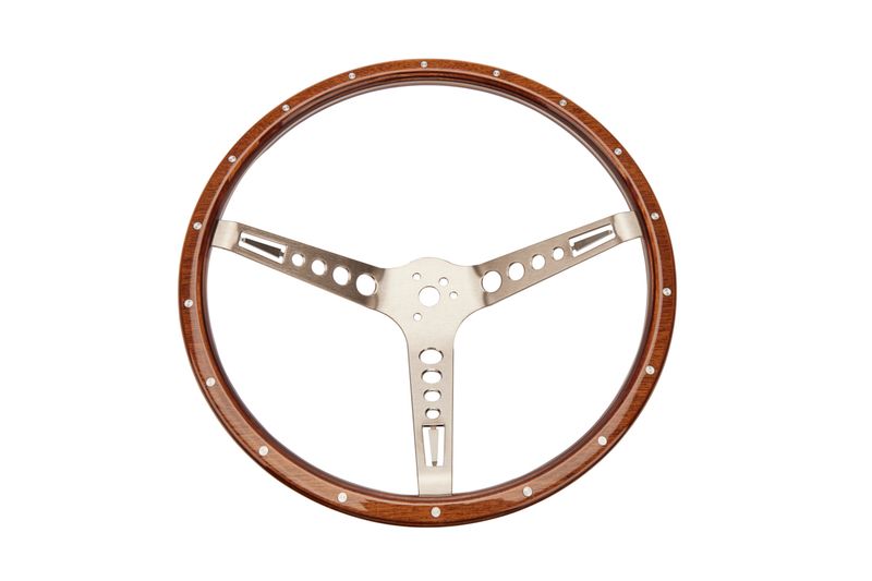 GT3 Retro Wood Steering Wheel, Walnut, 15 Inch