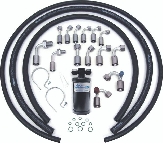Reduced Barrier Beadlock Refrigerant Hose Kit with Drier, 14 Fittings