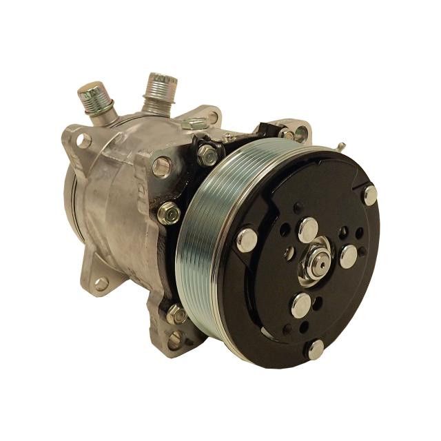 Sanden SD 508 A/C Compressor, Standard Finish, 7-Groove Serpentine Pulley