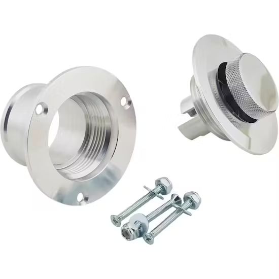 Billet Aluminum Fuel Filler Neck with Pop-Up Gas Cap, Polished