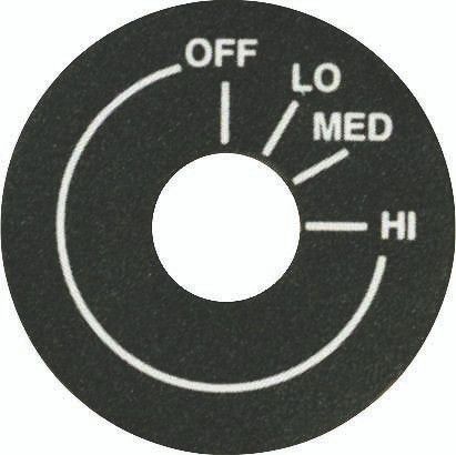 Blower Speed Decal for Rotary Controls