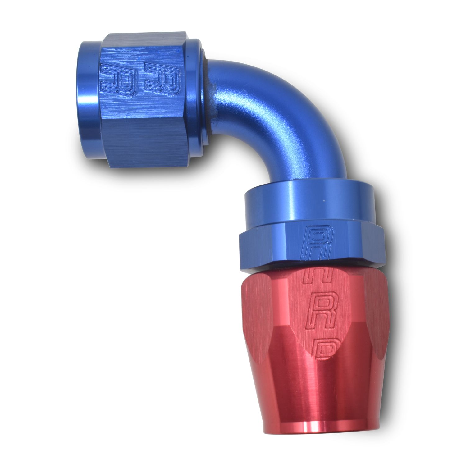 4AN ProClassic 90 Degree Hose End – Red/Blue Finish