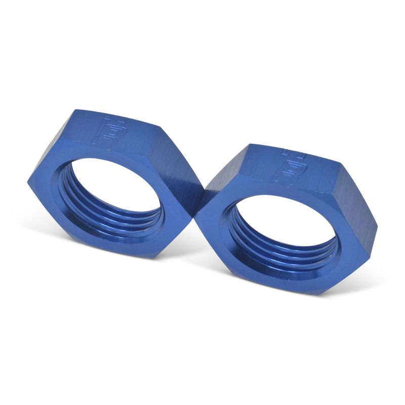 3AN to 3/8"-24 Thread Bulkhead Nut Adapter Fitting – Blue Finish