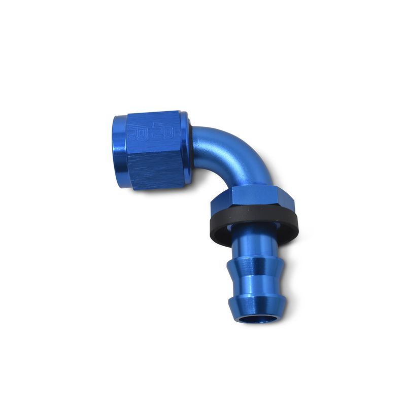 4AN Twist-Lok 90 Degree Hose End – Blue Finish