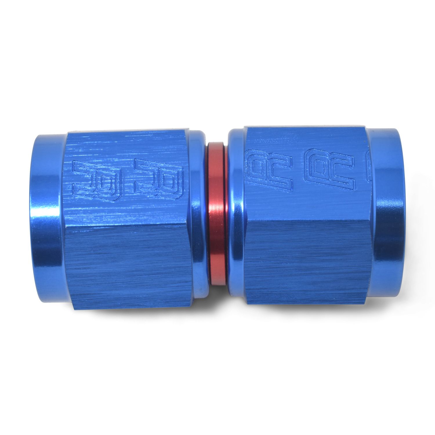 6AN Straight Swivel Coupler Adapter Fitting – Red/Blue Finish