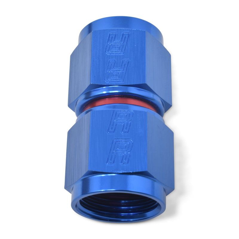 6AN Straight Swivel Coupler Adapter Fitting – Red/Blue Finish