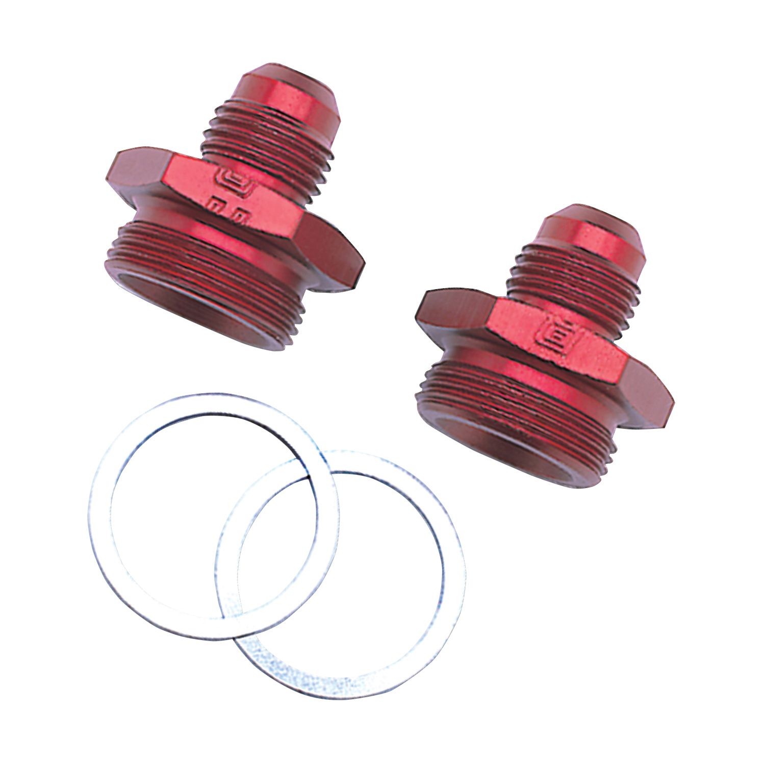 6AN Holley Dual Feed 750 to Dominator 1350 Carburetor Fitting – Red Finish – Pair