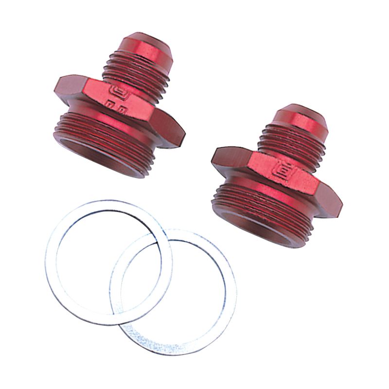 6AN Holley Dual Feed 750 to Dominator 1350 Carburetor Fitting – Red Finish – Pair