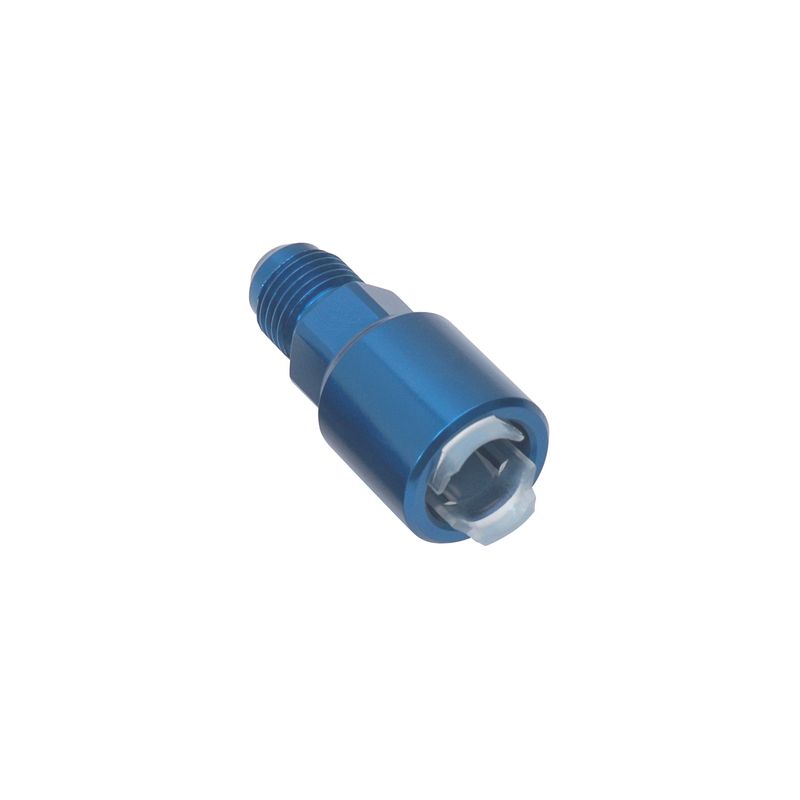 6AN Male x 3/8" SAE Quick-Disconnect Push-On Female Fitting – Blue Finish