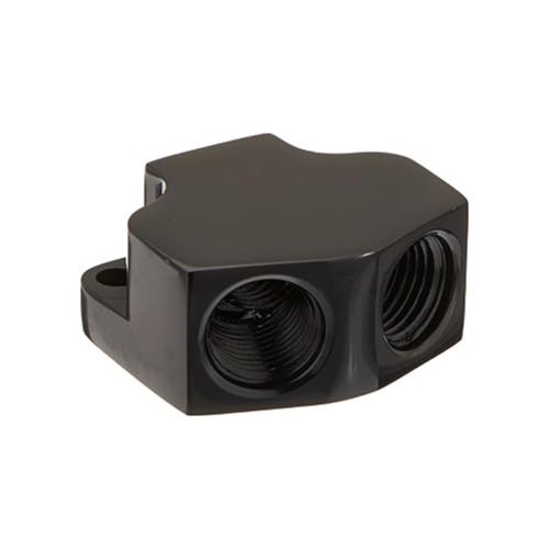 Black Billet Aluminum Fuel Y-Block – -6 AN
