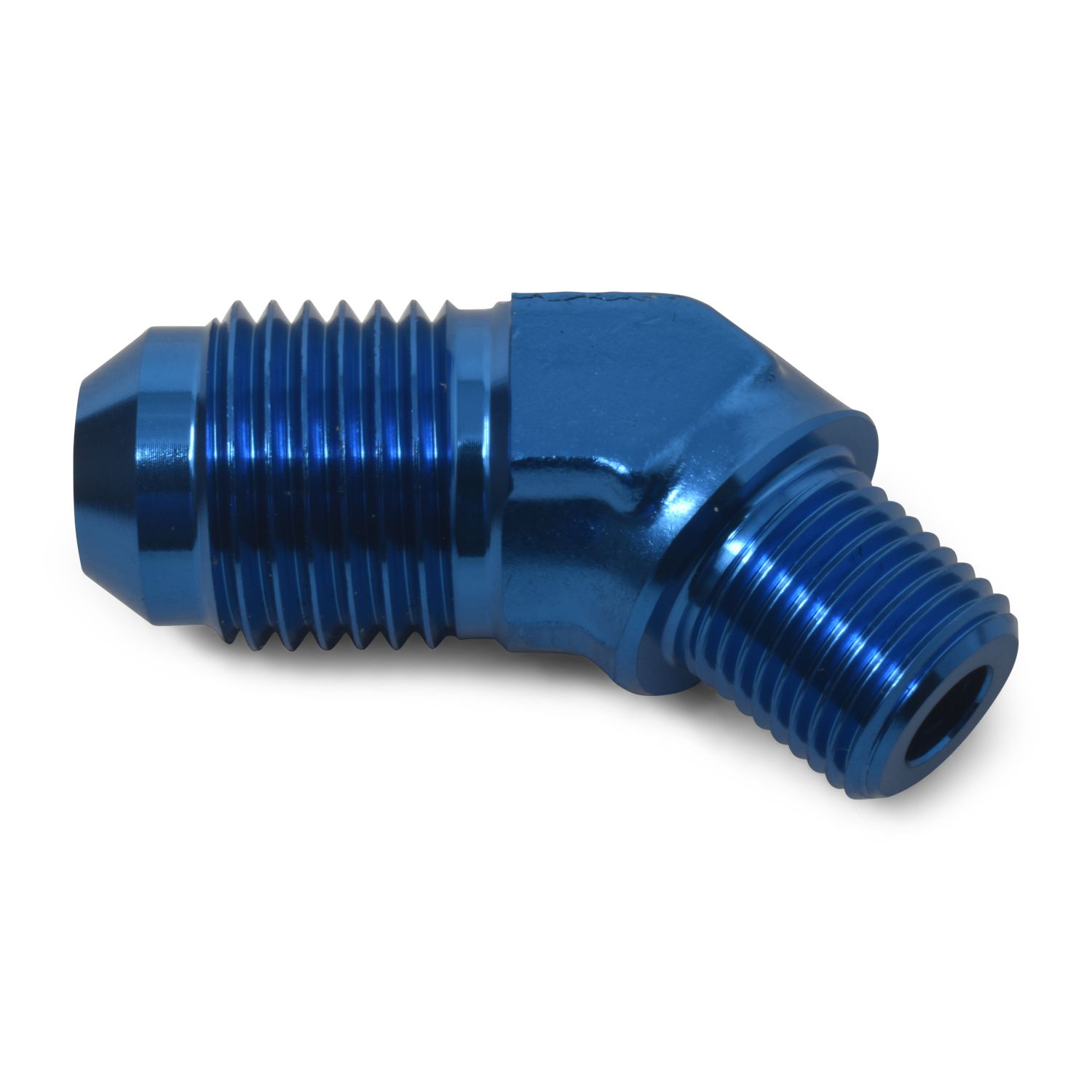 6AN 45 Degree Flare to 1/8" Pipe Adapter Fitting – Blue Finish