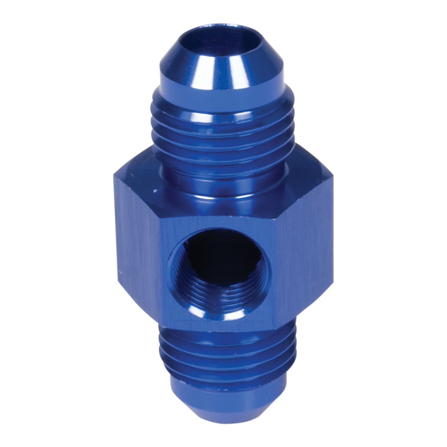 6AN Flare Union Fuel Pressure Adapter – Blue Finish