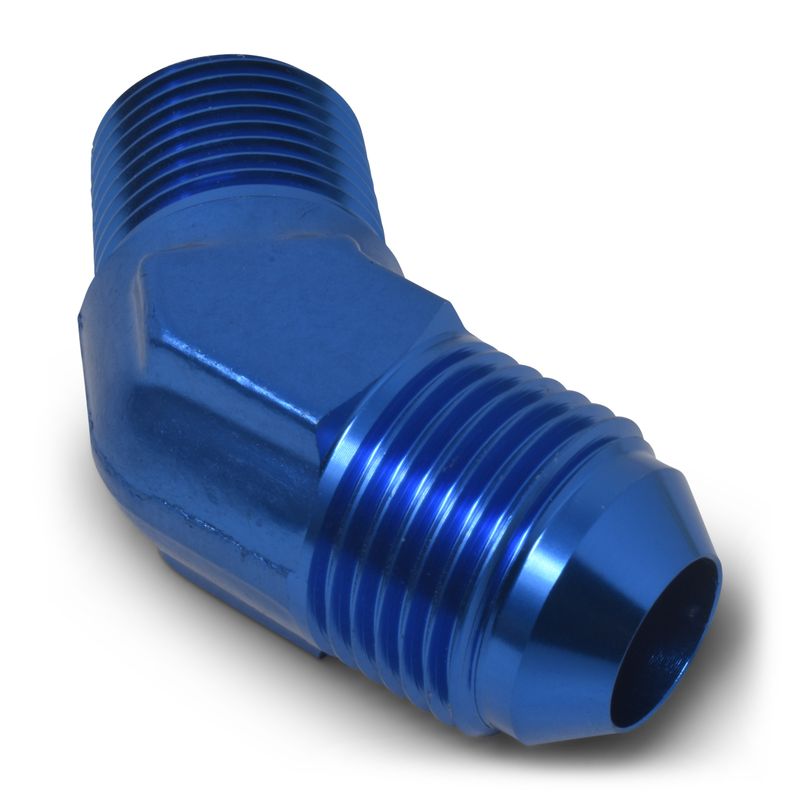 6AN 45 Degree Flare to 1/4" Pipe Adapter Fitting – Blue Finish