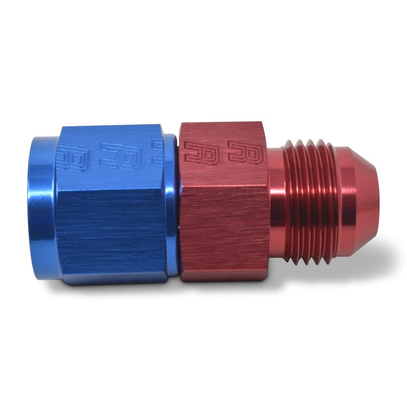 6AN Fuel Pressure Takeoff Adapter – 1/8" NPT Side Port – Red/Blue Finish