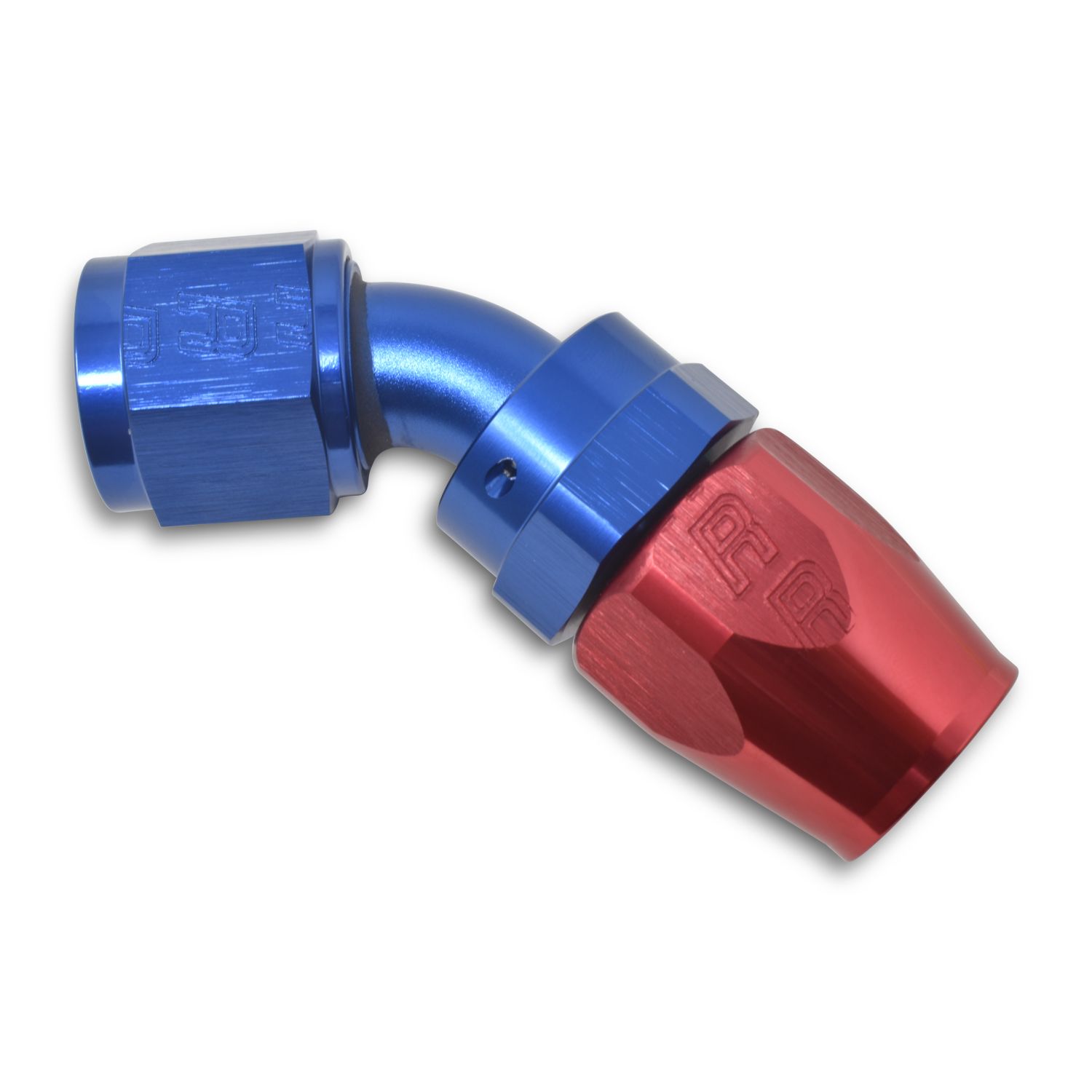 12AN ProClassic 45 Degree Hose End – Red/Blue Finish