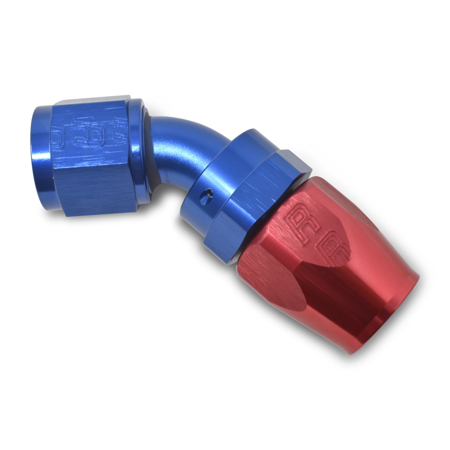 10AN ProClassic Swivel 45 Degree Hose End – Red/Blue Finish