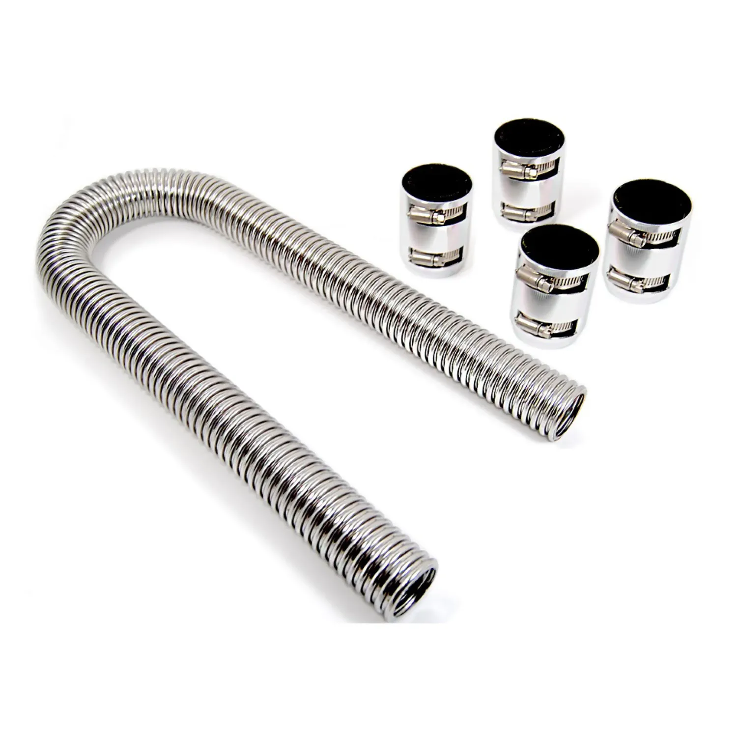 48" Stainless Steel Radiator Hose Kit – Polished